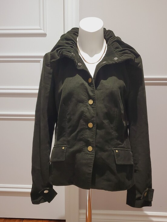 Rena Lange Jackets & Blazers - Rena Lange Women's Olive Green Corduroy Button Jacket